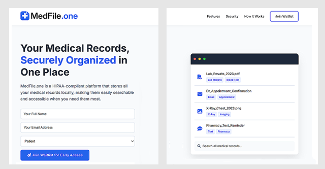 MedFile.One Medical Records App